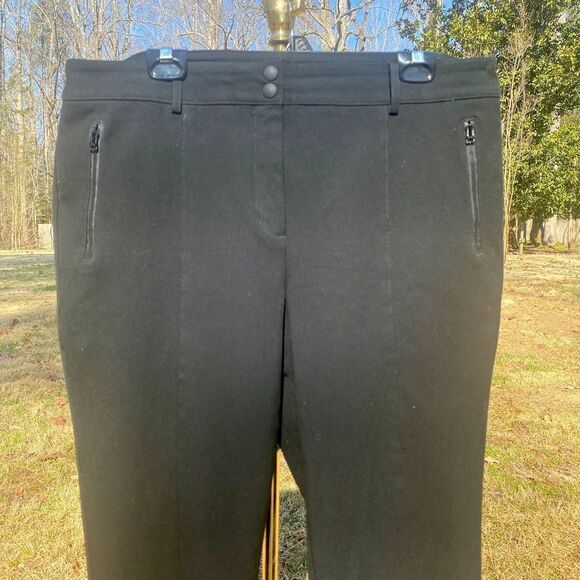 Talbots Black Equestrian Center Seam Slim Stretch Crop Pants - Picture 3 of 9